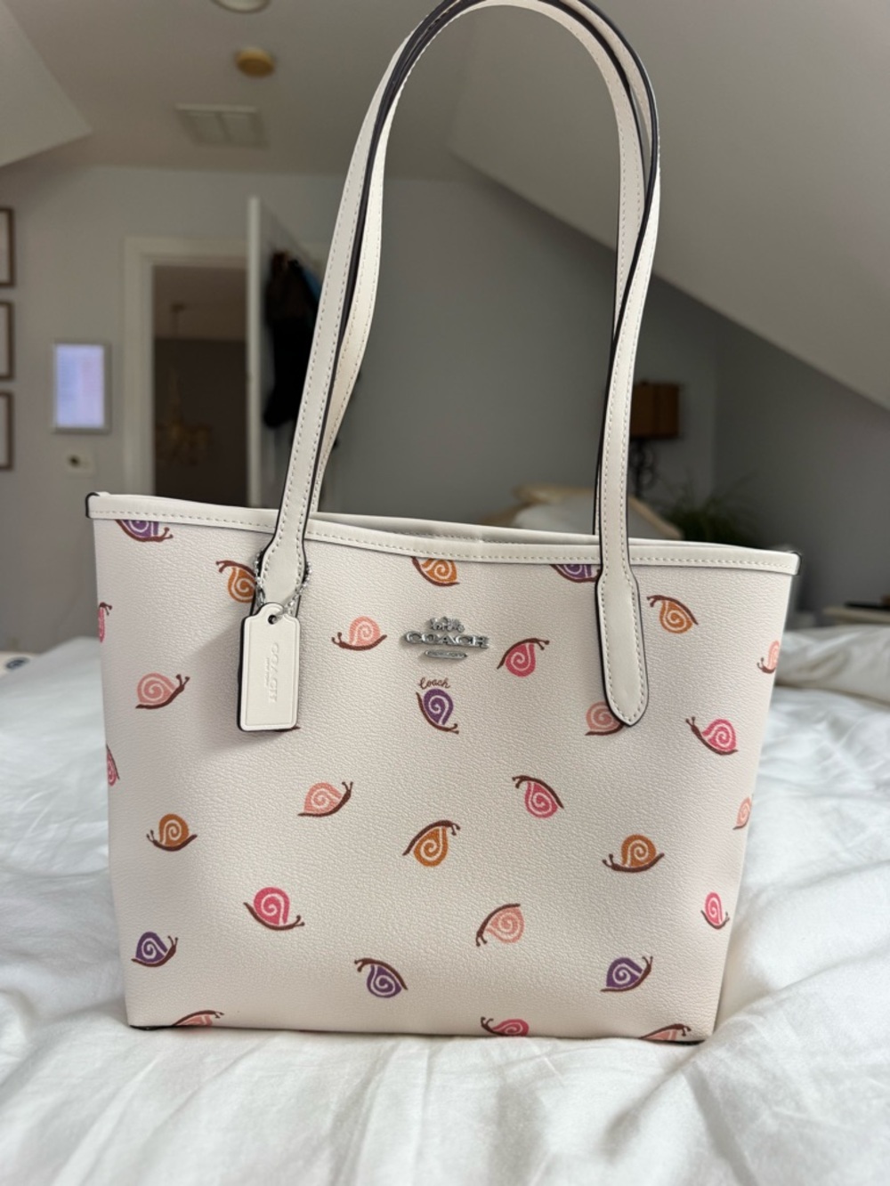 COACH Small City Tote Snail Print BNWT